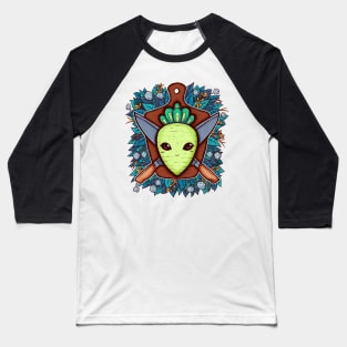 Radish and Knife Coat of Arms Baseball T-Shirt